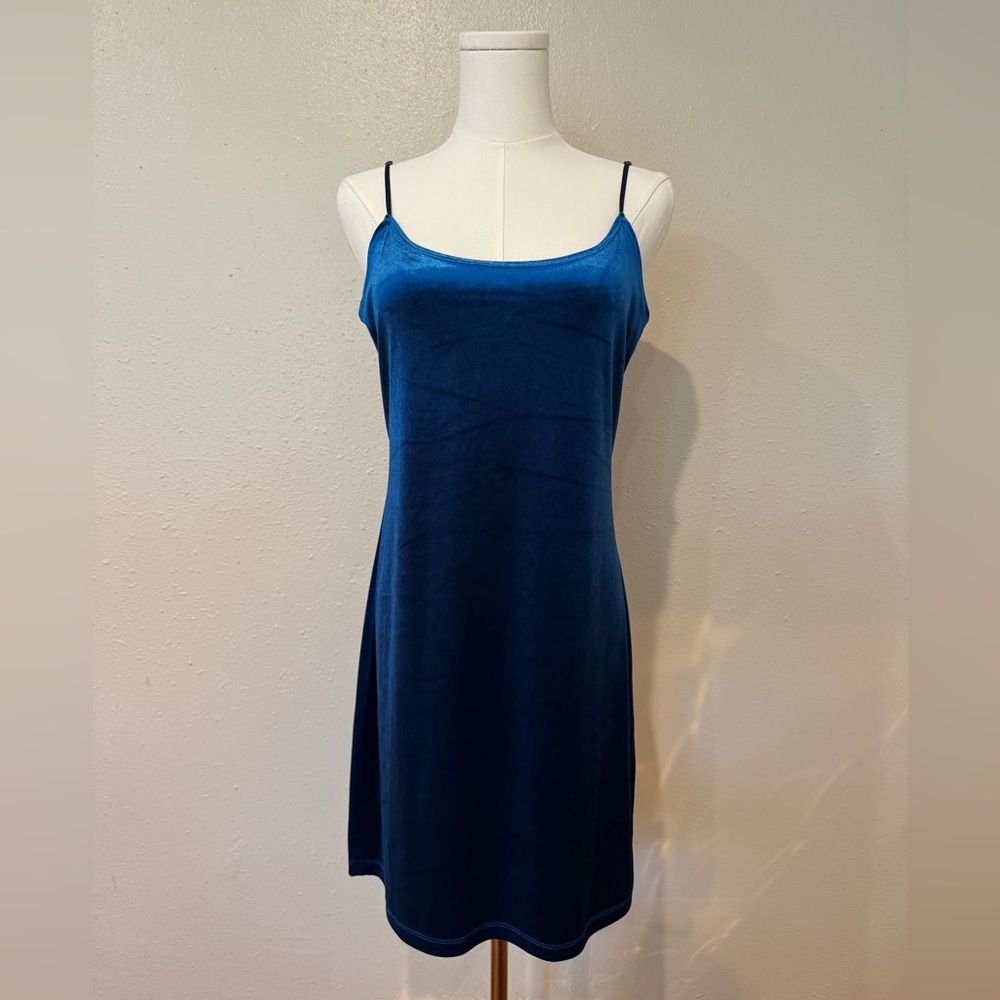 T Tahari Deep Blue Velvet Mini Dress